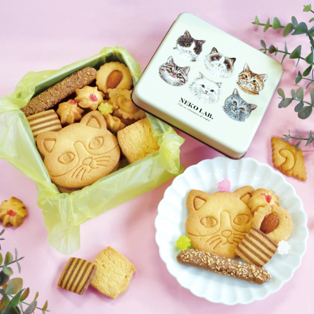 猫クッキー缶｜中缶 バニラ