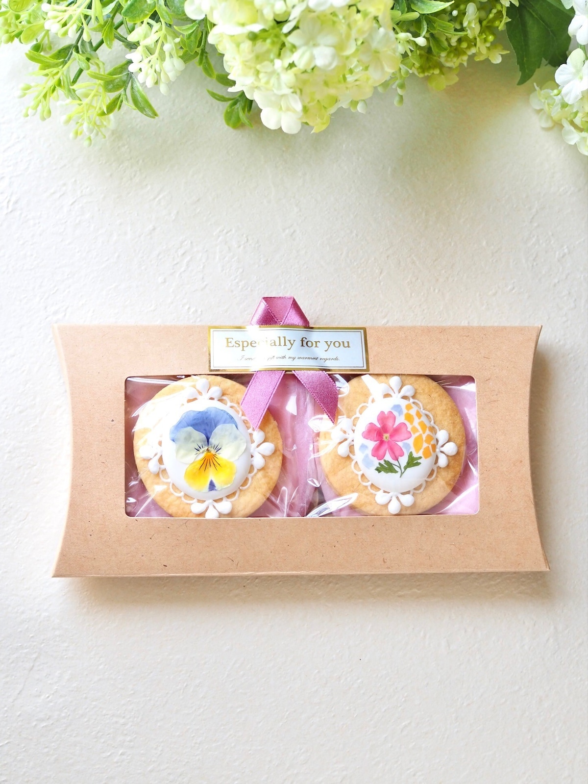 お花のレースサブレ【2枚入】ギフトセット