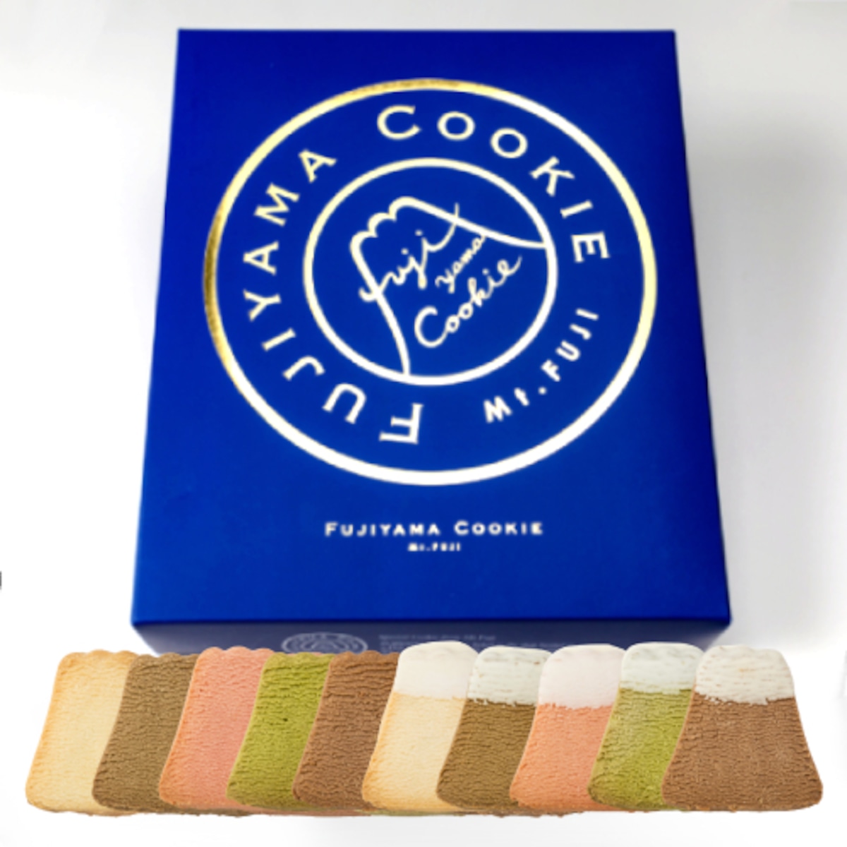 フジヤマクッキー 10枚入り 紺箱 プレーン＆ホワイトチョコ