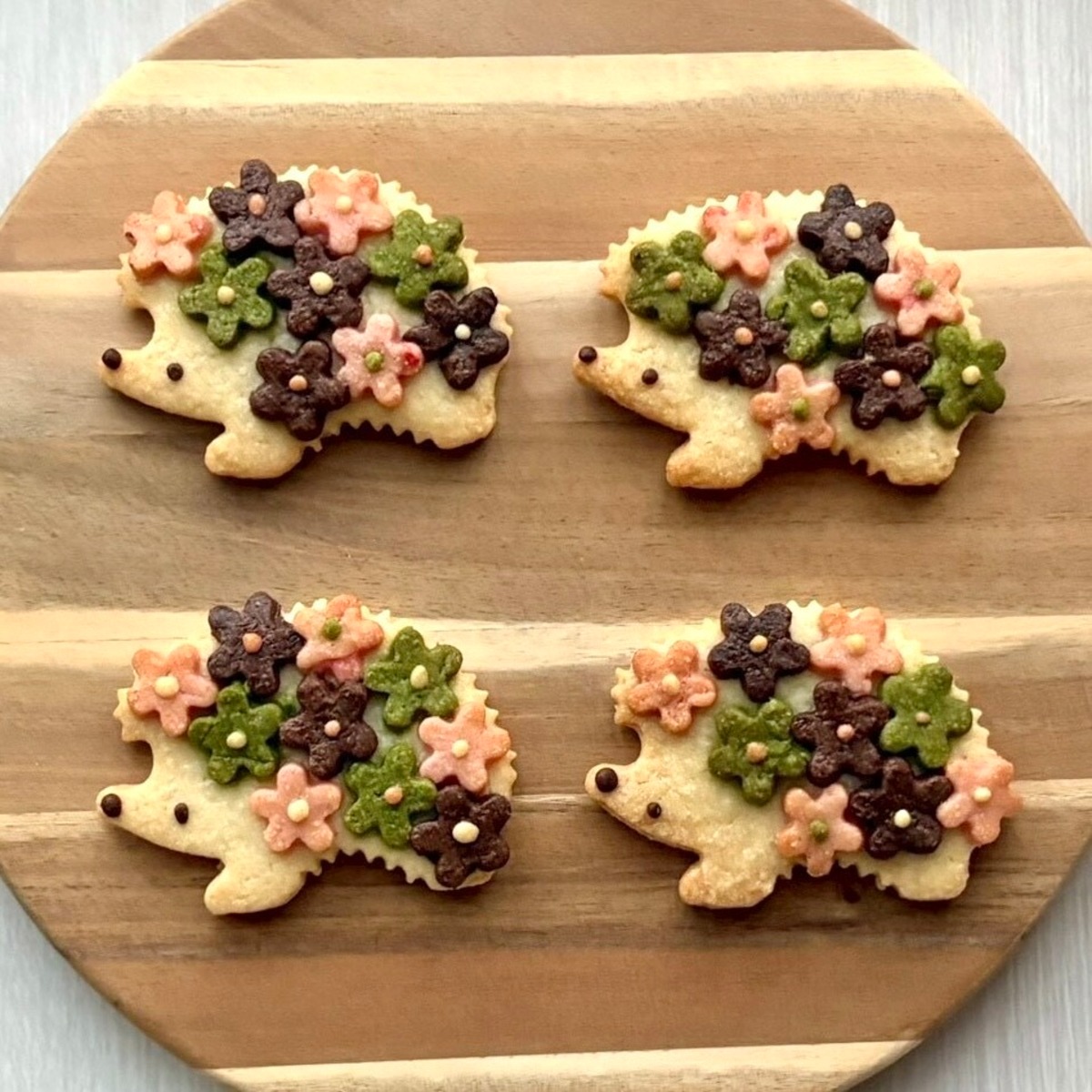 お花をまとったハリネズミクッキー⁂発酵バター使用⁂