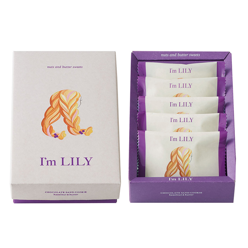 アイムリリーの代表商品 ショコラサンドクッキー ヘーゼルナッツ&バター5個入