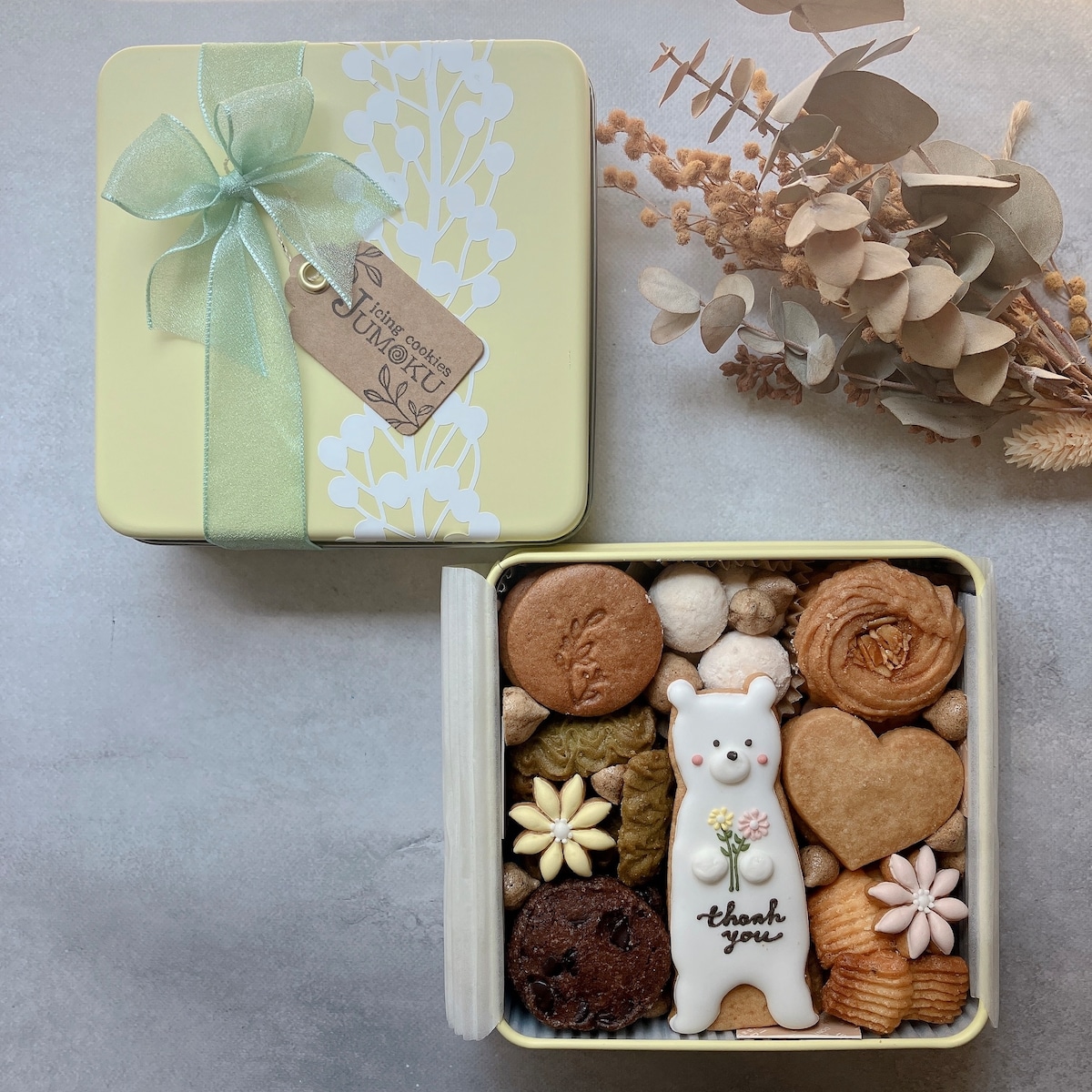 天然色素【メッセージお選び可】ギフトクッキー缶