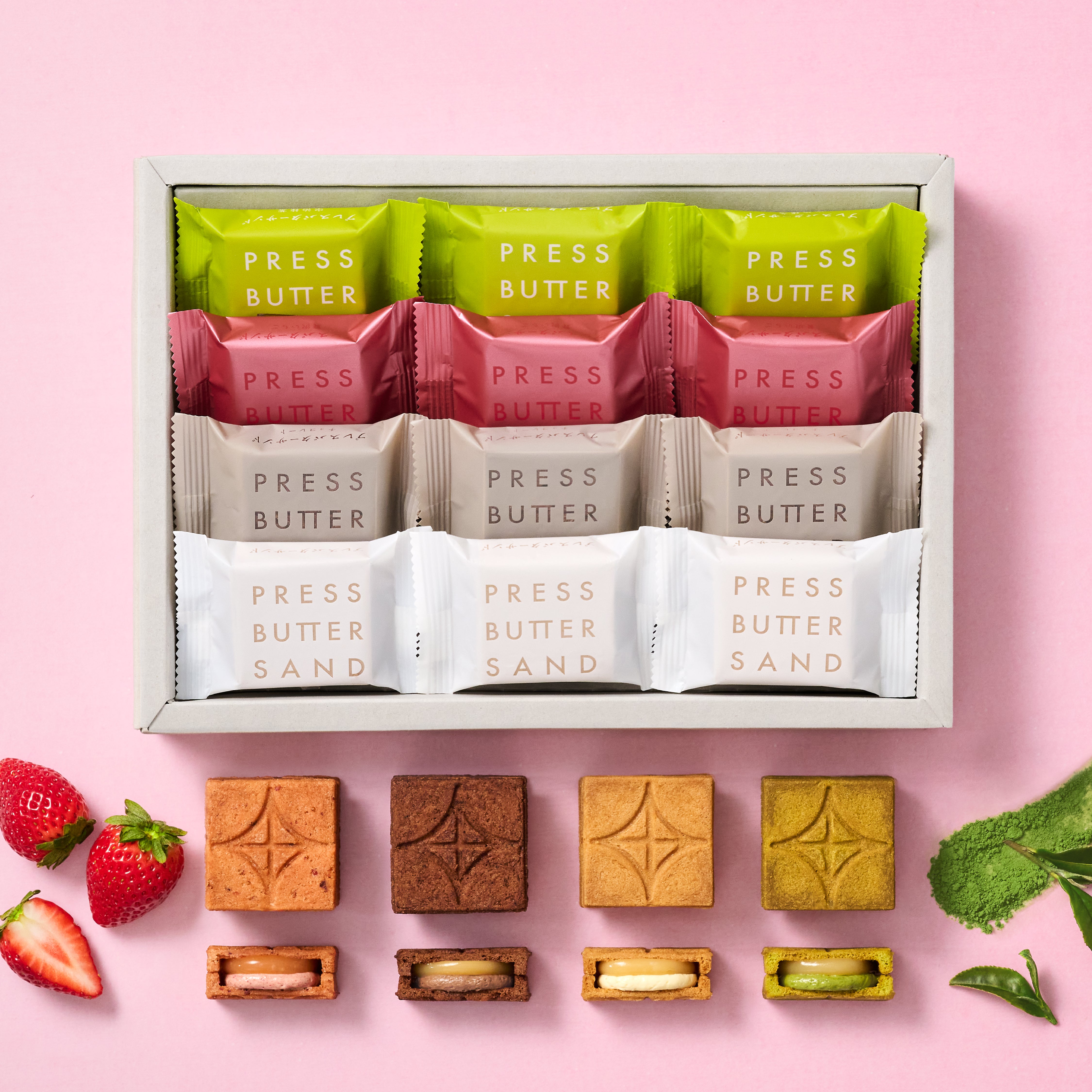 バターサンド4種詰合せ〈贅沢いちご・宇治抹茶〉12個入