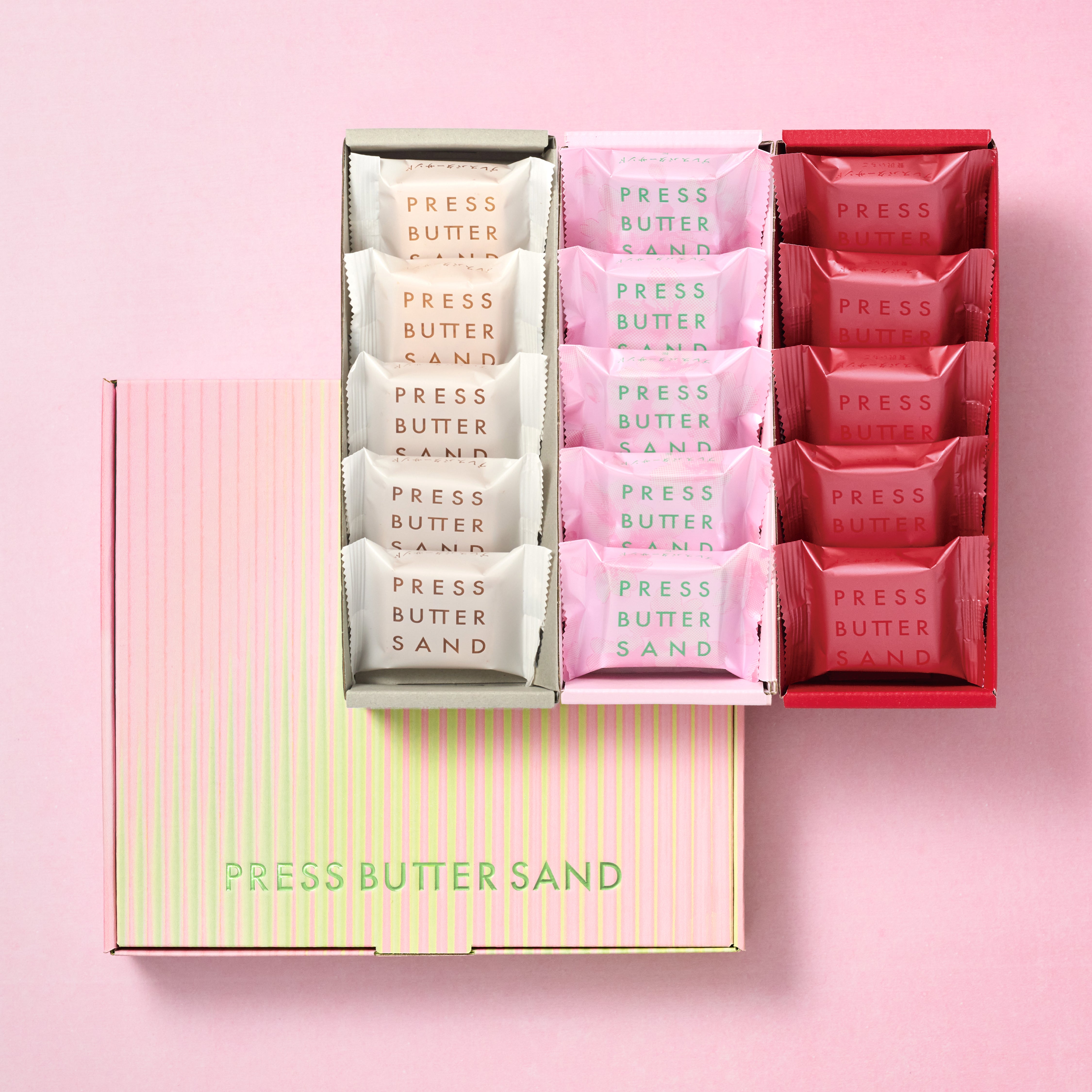 【季節限定デザイン】バターサンド3種セットボックス〈贅沢いちご・桜〉15個入